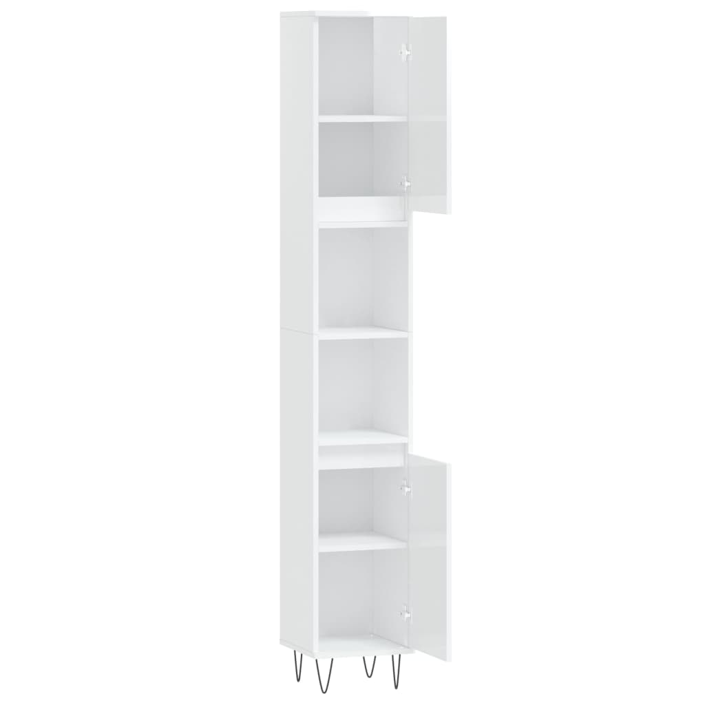 Armoire de salle de bain blanc brillant 30x30x190 cm