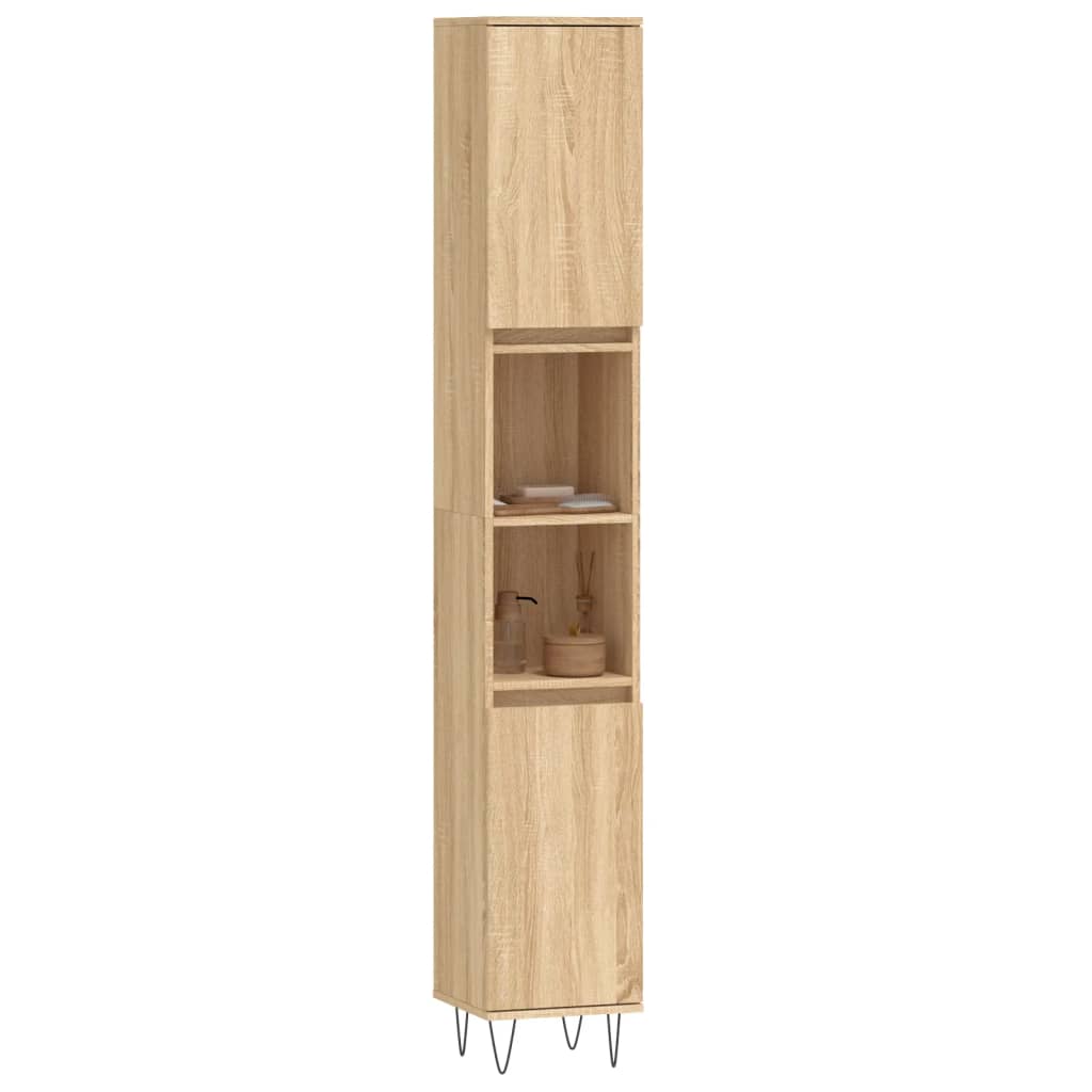 Armoire salle de bain chêne sonoma 30x30x190 cm