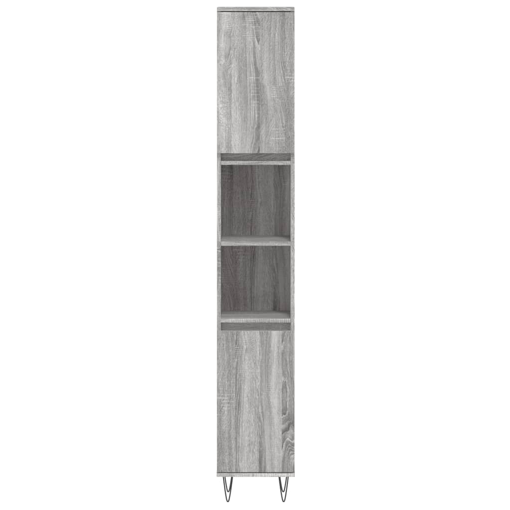 Armoire de bain sonoma gris 30x30x190 cm bois d'ingénierie