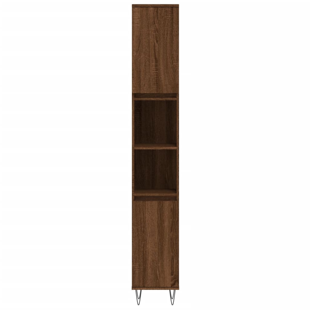 Armoire de bain chêne marron 30x30x190 cm bois d'ingénierie