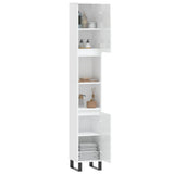 Armoire de salle de bain blanc brillant 30x30x190 cm