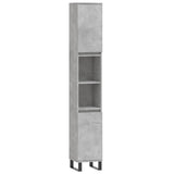 Armoire de salle de bain gris béton 30x30x190 cm