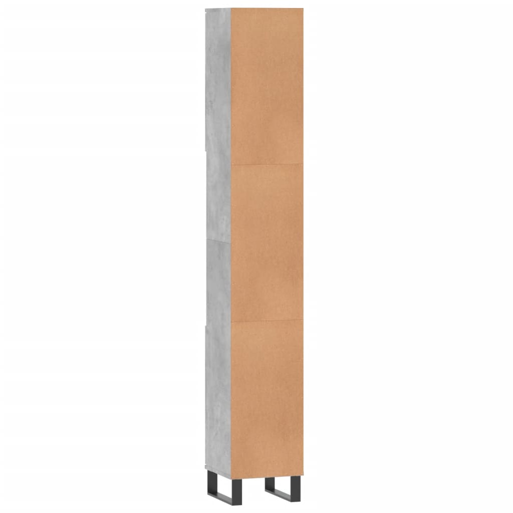 Armoire de salle de bain gris béton 30x30x190 cm