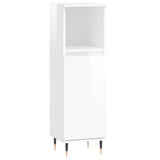 Armoire de salle de bain blanc brillant 30x30x100 cm