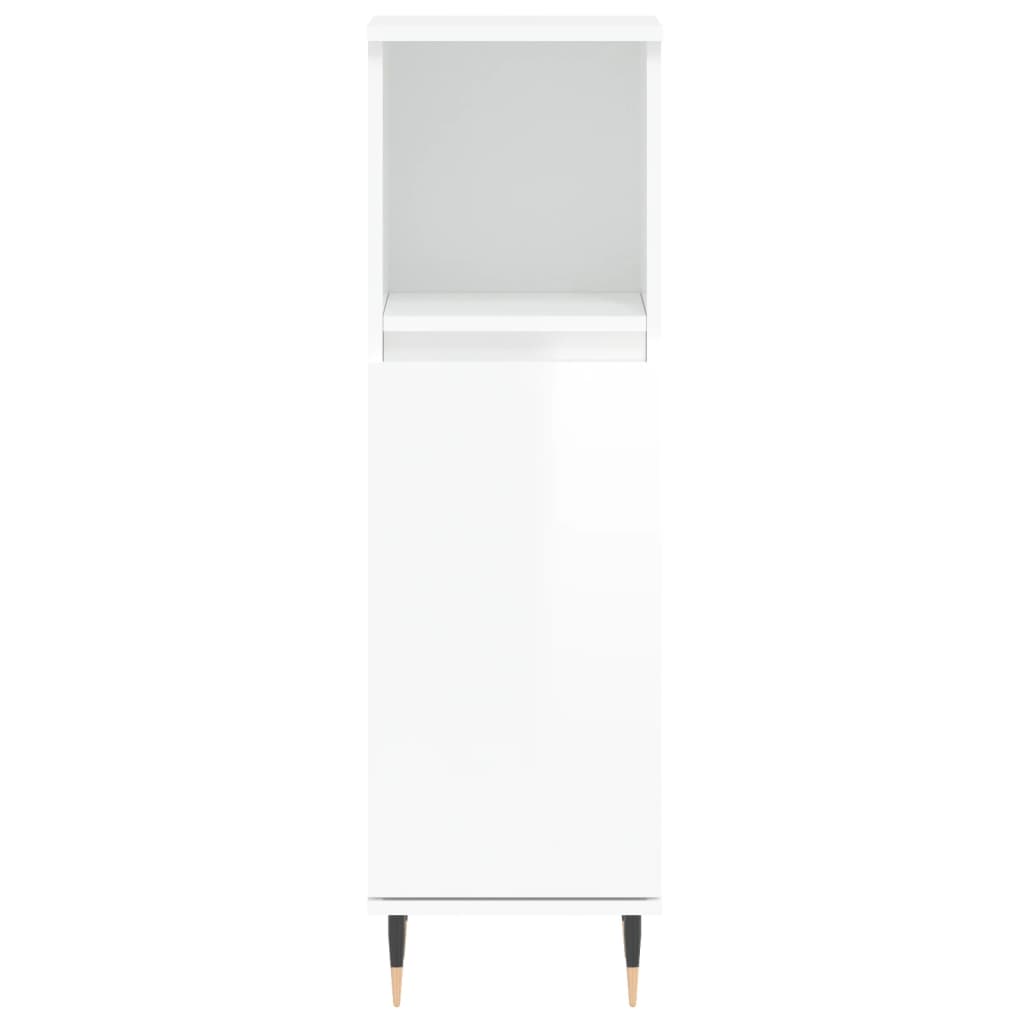 Armoire de salle de bain blanc brillant 30x30x100 cm