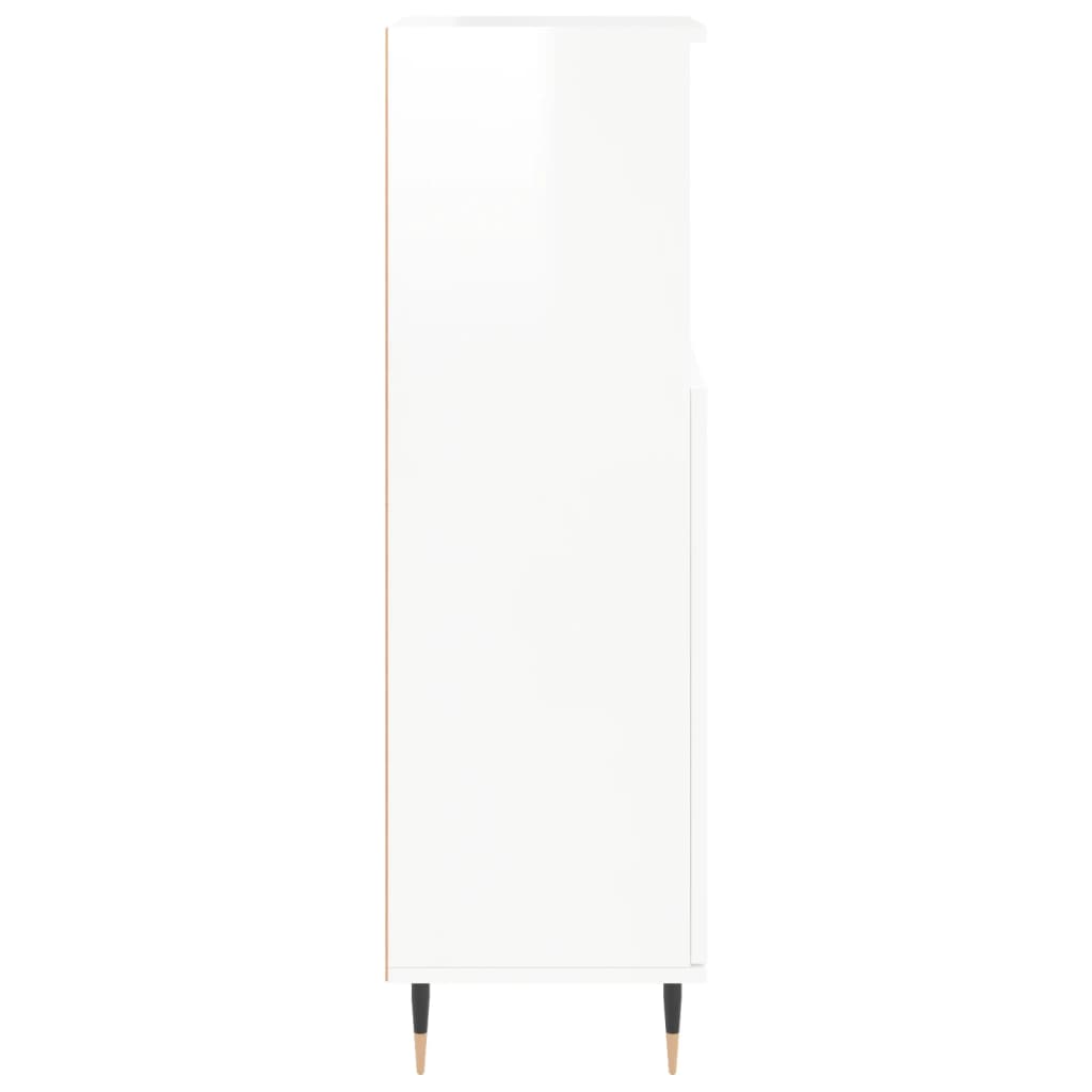 Armoire de salle de bain blanc brillant 30x30x100 cm