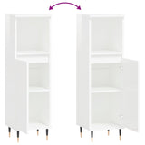 Armoire de salle de bain blanc brillant 30x30x100 cm