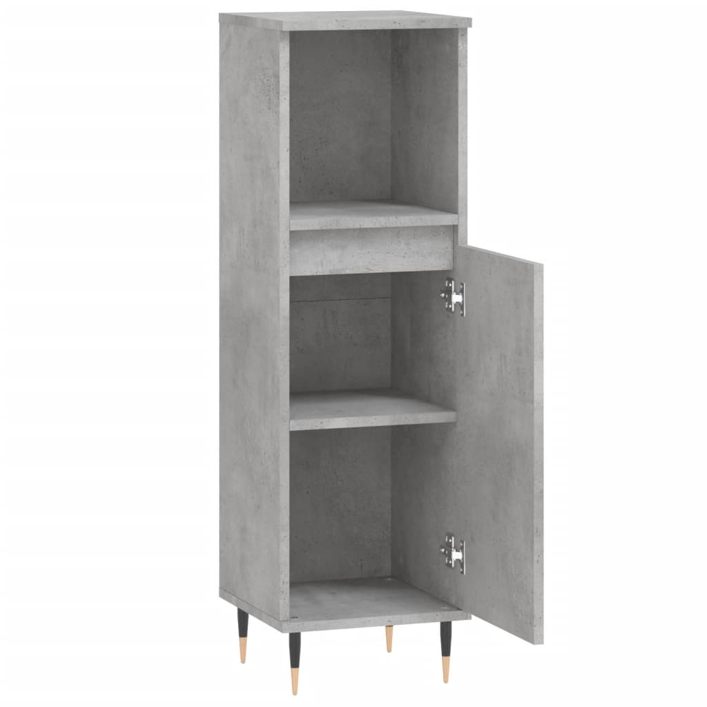 Armoire de salle de bain gris béton 30x30x100 cm