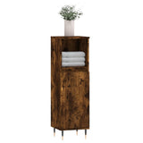 Armoire de bain chêne fumé 30x30x100 cm bois d'ingénierie