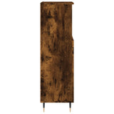 Armoire de bain chêne fumé 30x30x100 cm bois d'ingénierie