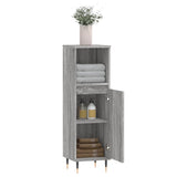 Armoire salle de bain sonoma gris 30x30x100 cm