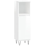 Armoire de salle de bain blanc brillant 30x30x100 cm