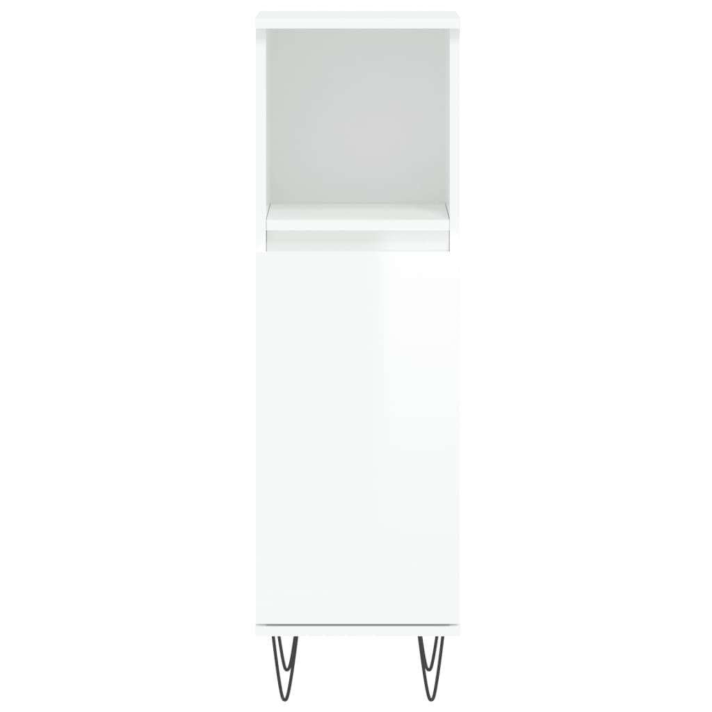 Armoire de salle de bain blanc brillant 30x30x100 cm