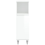 Armoire de salle de bain blanc brillant 30x30x100 cm