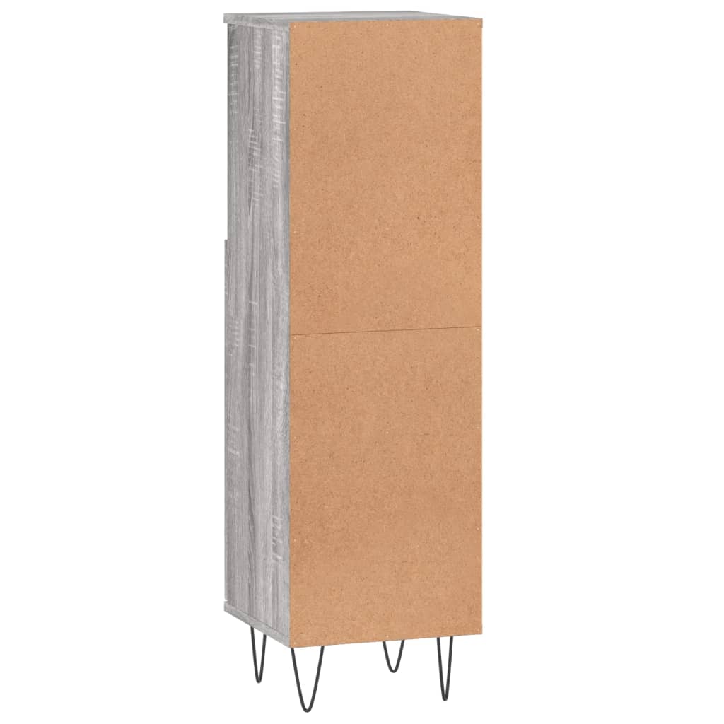 Armoire salle de bain sonoma gris 30x30x100 cm