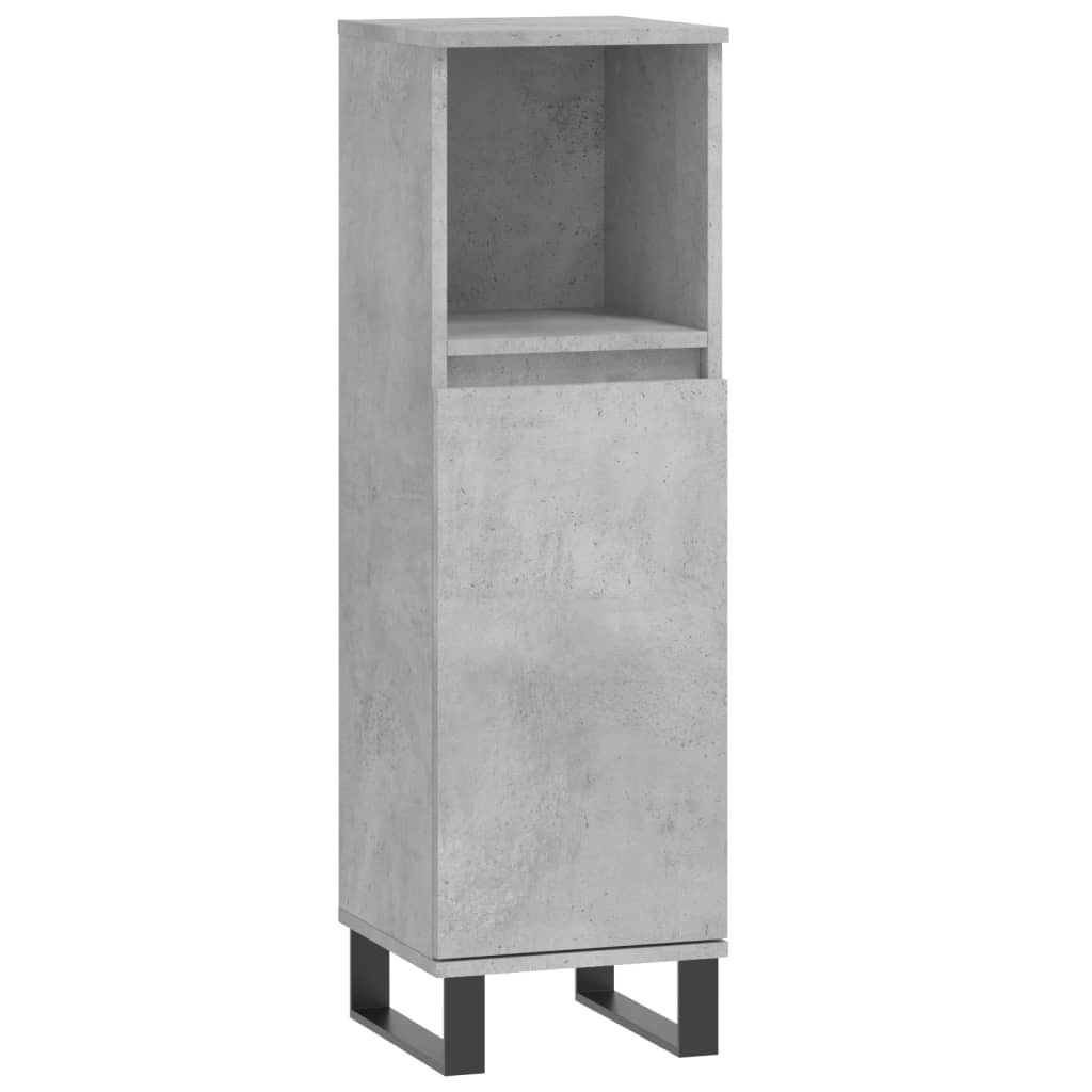 Armoire de salle de bain gris béton 30x30x100 cm