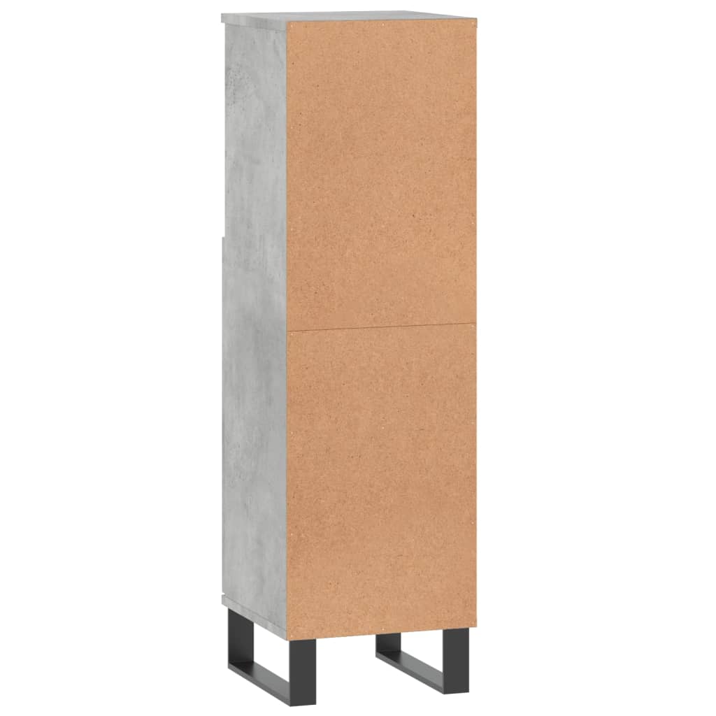 Armoire de salle de bain gris béton 30x30x100 cm