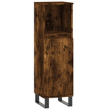 Armoire de bain chêne fumé 30x30x100 cm bois d'ingénierie