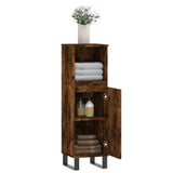 Armoire de bain chêne fumé 30x30x100 cm bois d'ingénierie