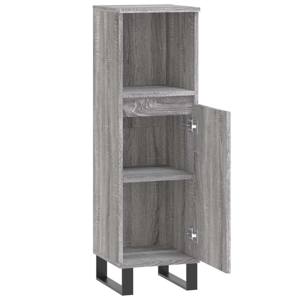 Armoire salle de bain sonoma gris 30x30x100 cm