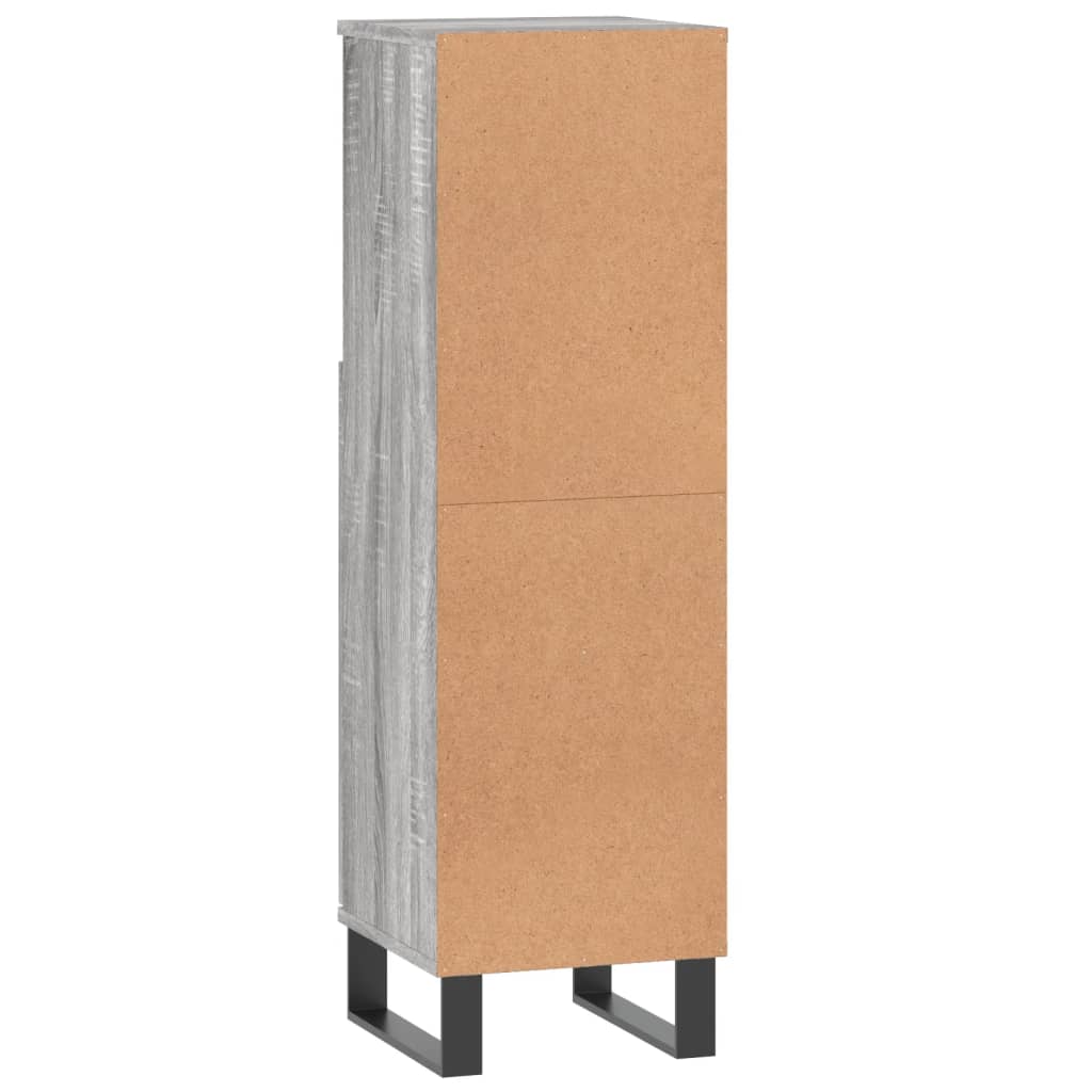 Armoire salle de bain sonoma gris 30x30x100 cm