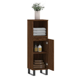 Armoire de bain chêne marron 30x30x100 cm bois d'ingénierie