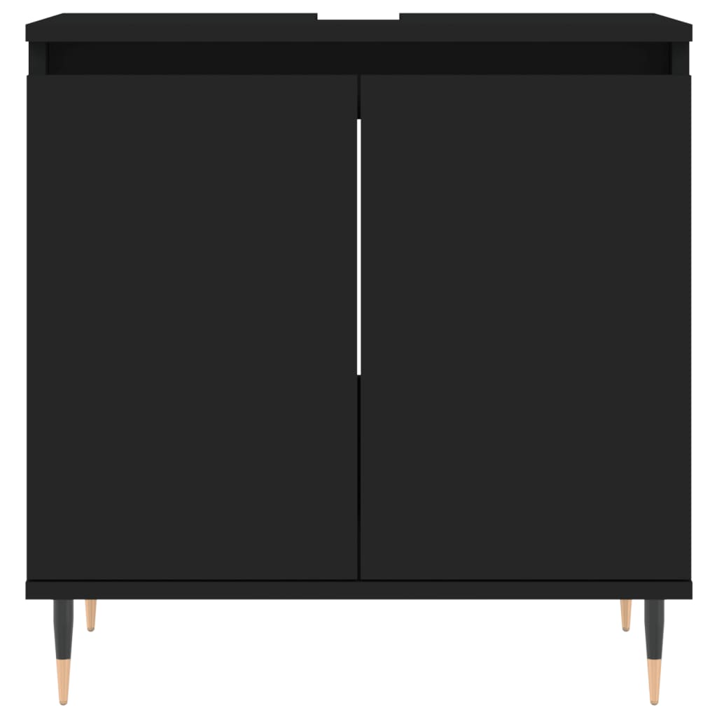 Armoire de salle de bain noir 58x33x60 cm bois d'ingénierie