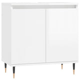 Armoire de bain blanc brillant 58x33x60 cm bois d'ingénierie