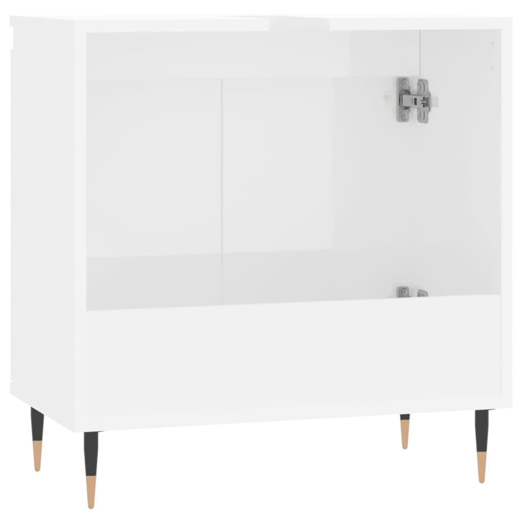 Armoire de bain blanc brillant 58x33x60 cm bois d'ingénierie