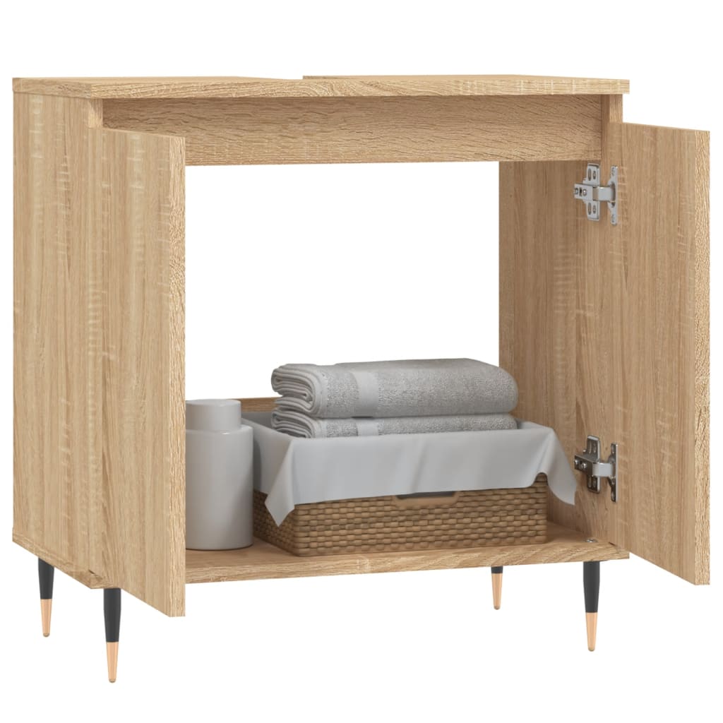 Armoire de bain chêne sonoma 58x33x60 cm bois d'ingénierie