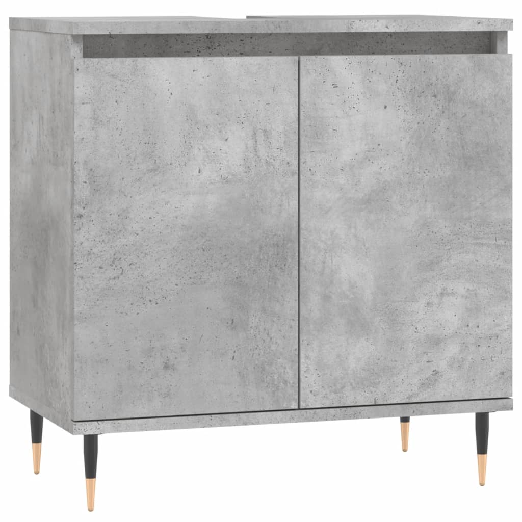 Armoire de bain gris béton 58x33x60 cm bois d'ingénierie