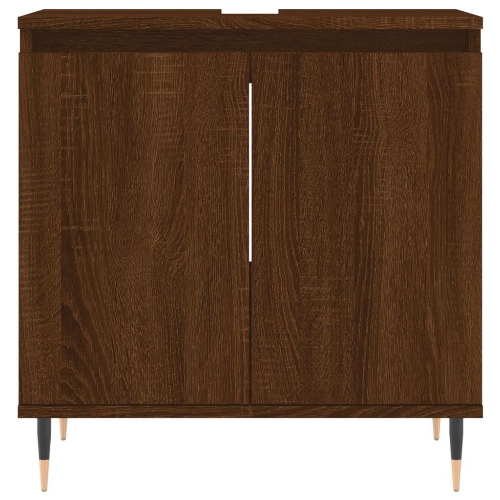 Badezimmerschrank aus brauner Eiche, 58 x 33 x 60 cm, Holzwerkstoff