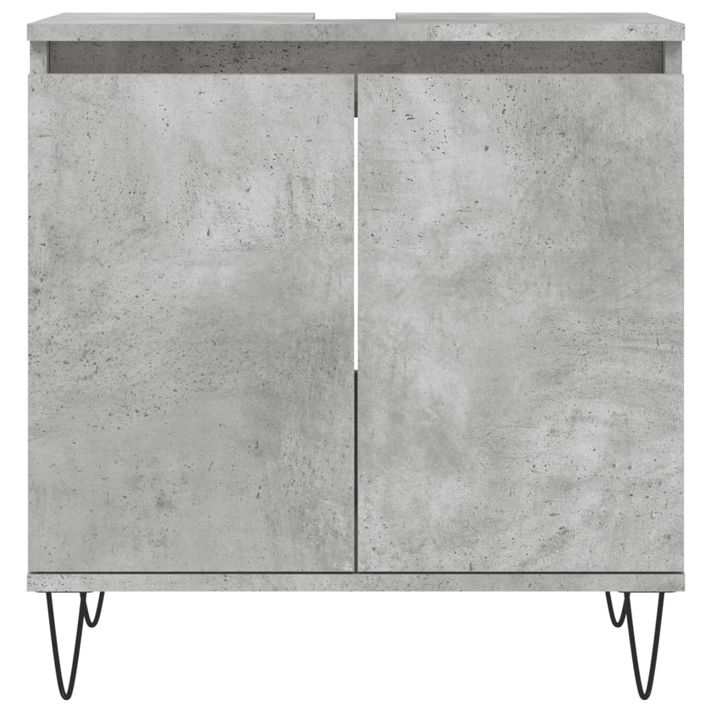 Armoire de bain gris béton 58x33x60 cm bois d'ingénierie