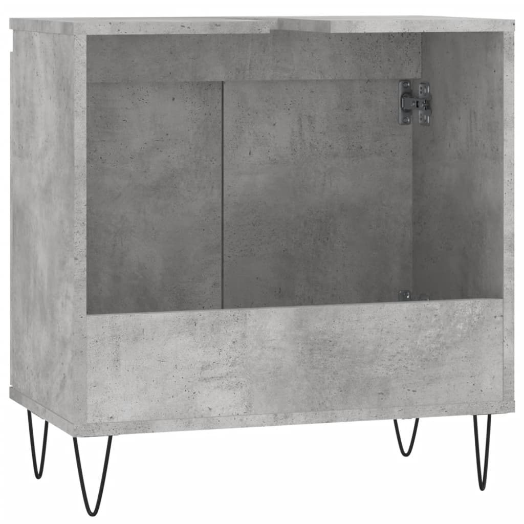 Betongrauer Badezimmerschrank 58x33x60 cm, Holzwerkstoff