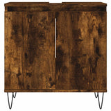 Armoire de bain chêne fumé 58x33x60 cm bois d'ingénierie