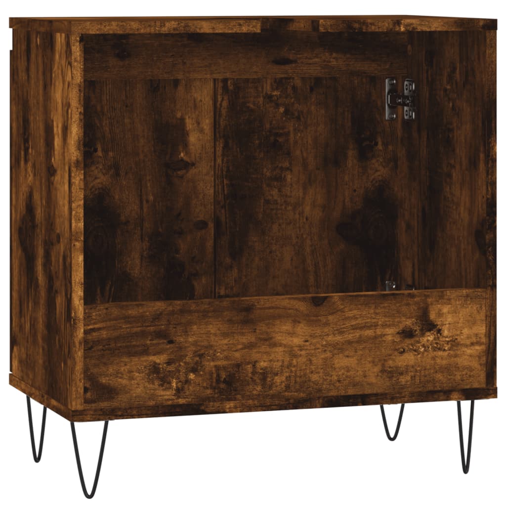 Badezimmerschrank aus geräucherter Eiche, 58 x 33 x 60 cm, Holzwerkstoff