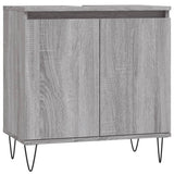 Sonoma grauer Badezimmerschrank 58x33x60 cm aus Holzwerkstoff