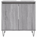 Sonoma grauer Badezimmerschrank 58x33x60 cm aus Holzwerkstoff