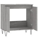 Sonoma grauer Badezimmerschrank 58x33x60 cm aus Holzwerkstoff