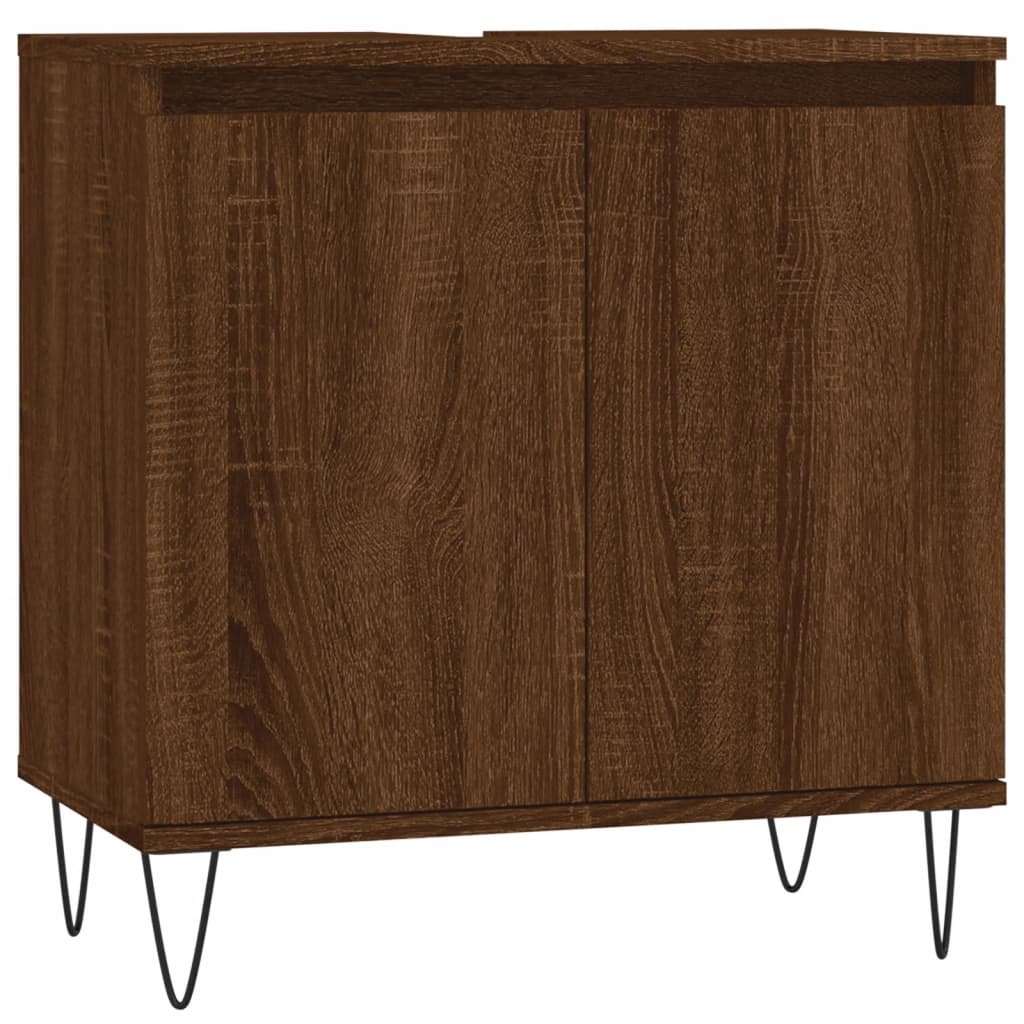 Armoire de bain chêne marron 58x33x60 cm bois d'ingénierie