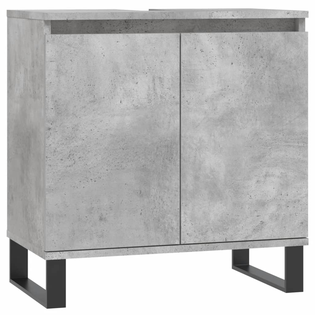 Armoire de bain gris béton 58x33x60 cm bois d'ingénierie