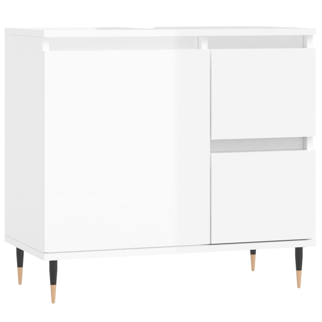 Armoire de salle de bain blanc brillant 65x33x60 cm