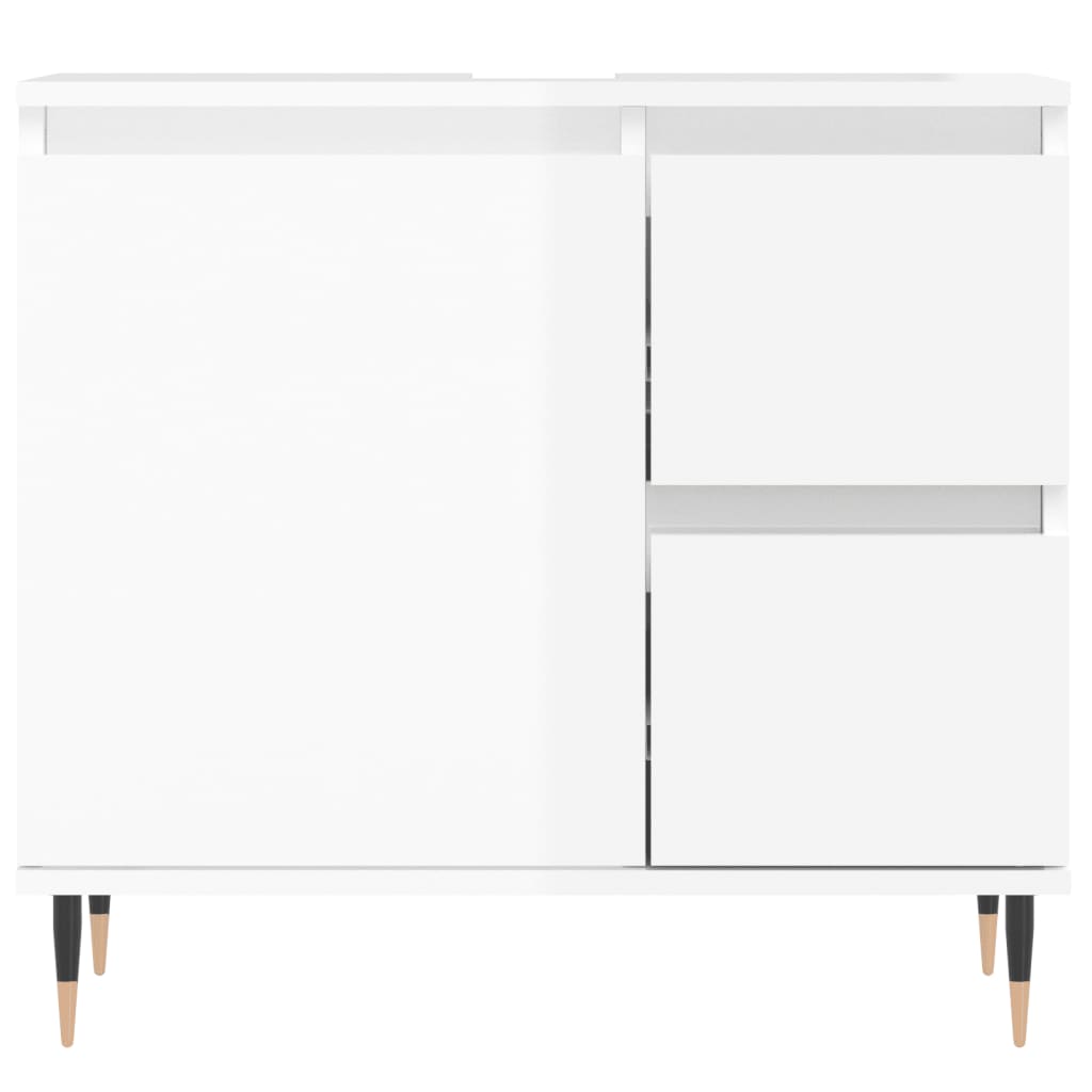 Armoire de salle de bain blanc brillant 65x33x60 cm