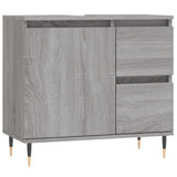 Sonoma grauer Badezimmerschrank 65x33x60 cm aus Holzwerkstoff