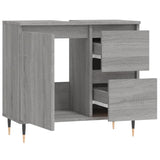 Sonoma grauer Badezimmerschrank 65x33x60 cm aus Holzwerkstoff