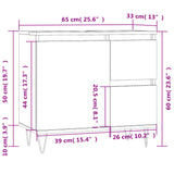 Armoire de salle de bain noir 65x33x60 cm bois d'ingénierie