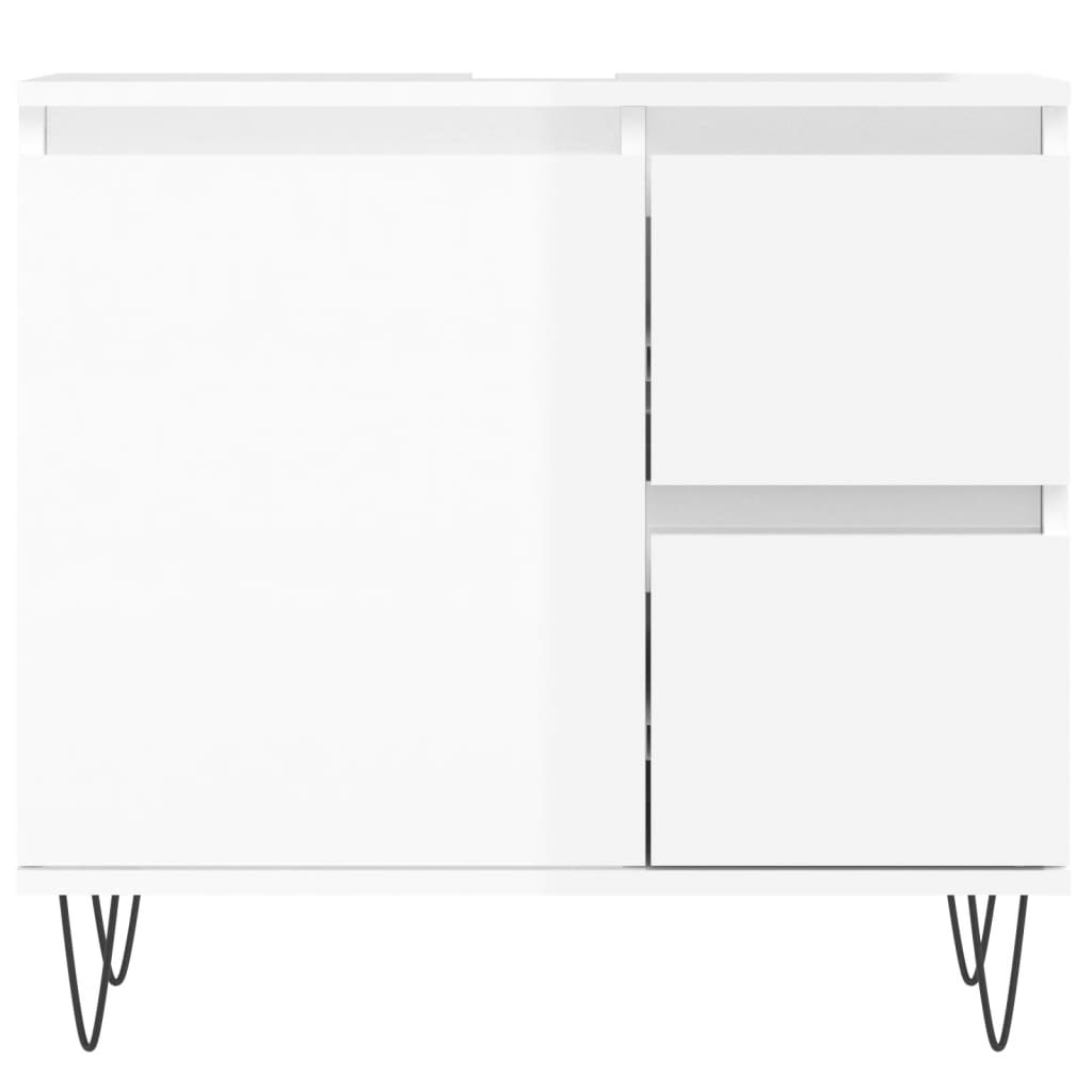 Armoire de salle de bain blanc brillant 65x33x60 cm