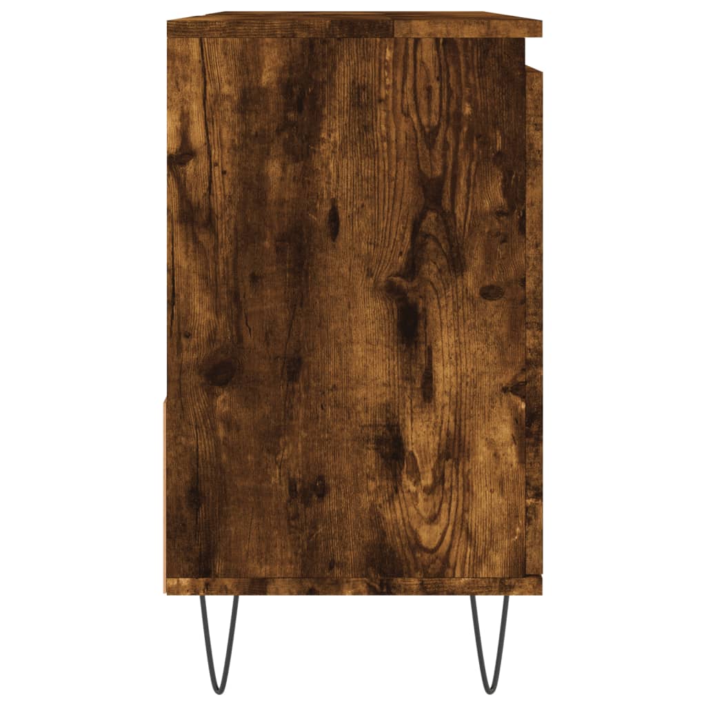 Armoire de bain chêne fumé 65x33x60 cm bois d'ingénierie