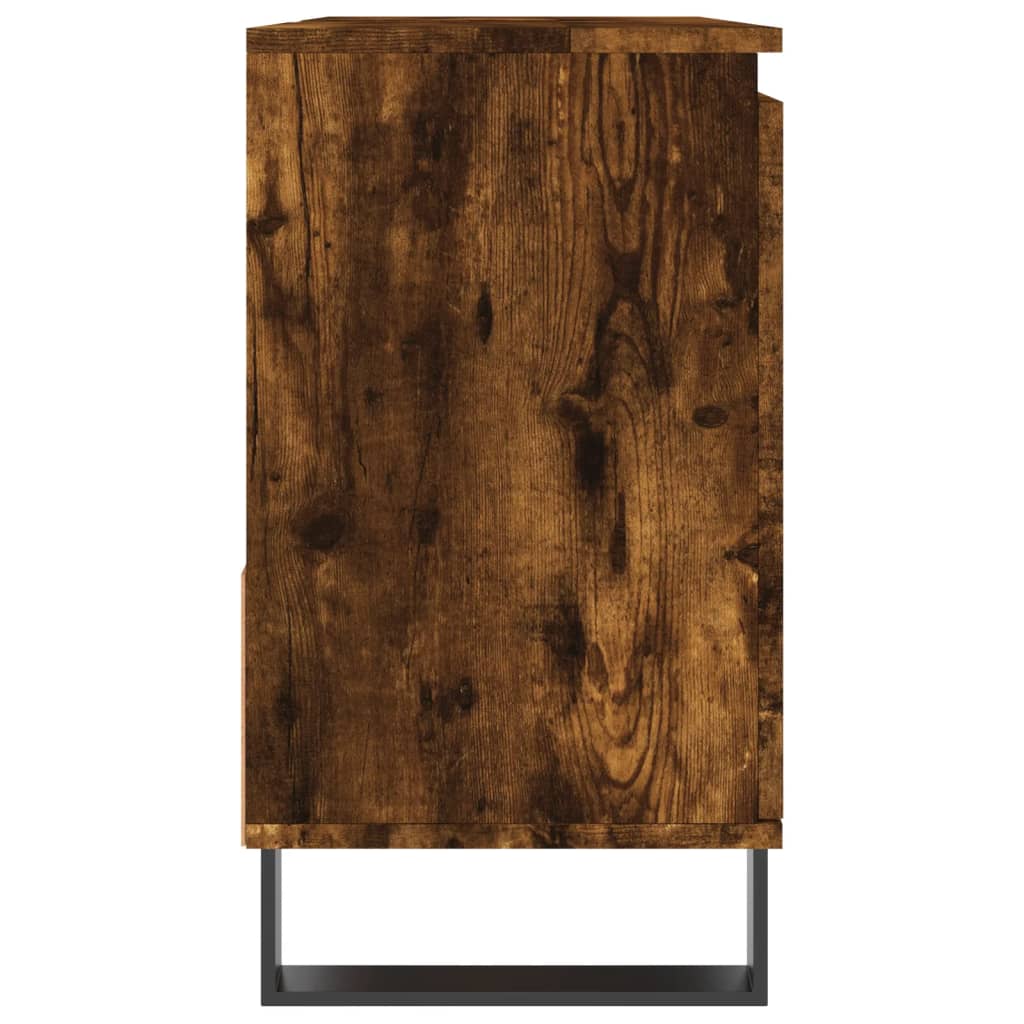 Armoire de bain chêne fumé 65x33x60 cm bois d'ingénierie