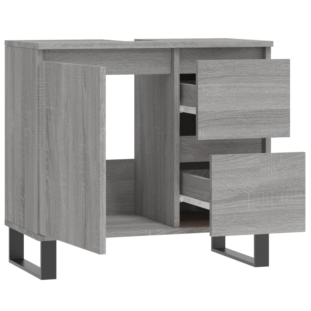 Sonoma gray bathroom cabinet 65x33x60 cm engineered wood